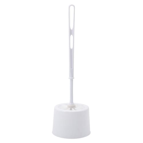 BGL Square Toilet Brush with Holder,Stainless Steel Rubber Painted Toilet Bowl Brush