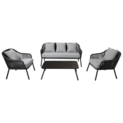 Charles Bentley 4 Seater Rope Metal Garden Lounge Set Wickes