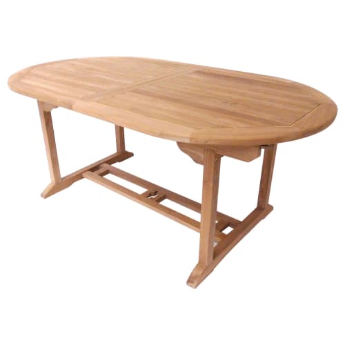 Charles Bentley 6 8 Seater Teak Extendable Wooden Oval Garden Table Wickes