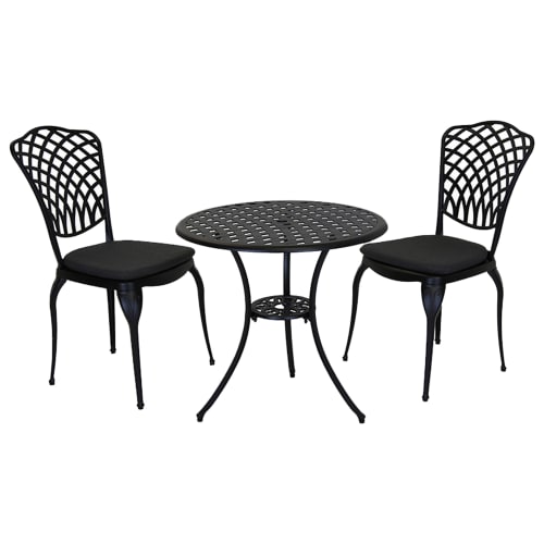 Charles Bentley Cast Aluminium Garden Bistro Set Grey Wickes