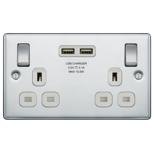 Chrome sockets outlet with usb