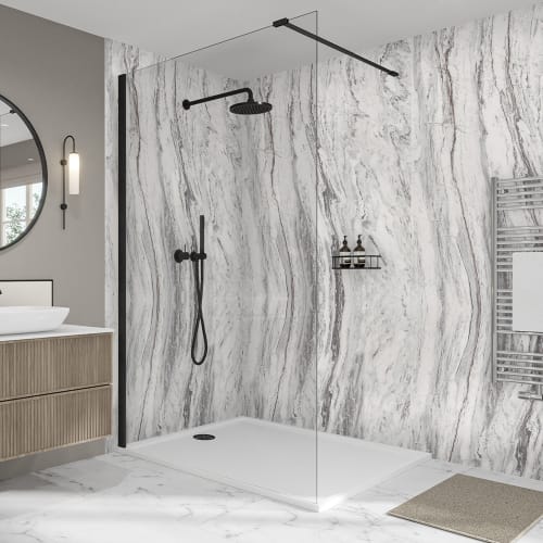 Mermaid Elite Marmo Linea 3 Sided Shower Panel Kit Wickes