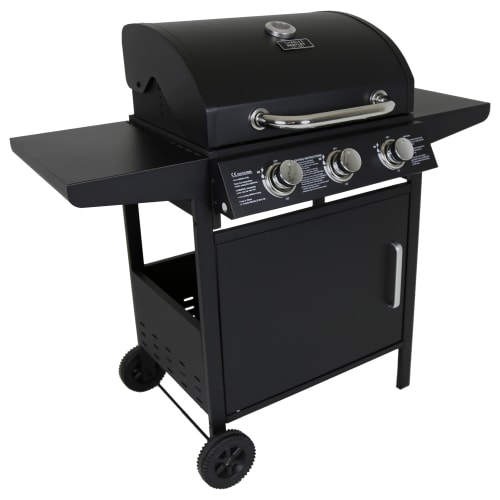Charles Bentley 3 Burner BBQ - Black | Wickes.co.uk