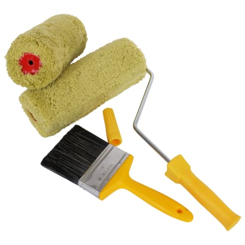 Exterior wall clearance paint roller