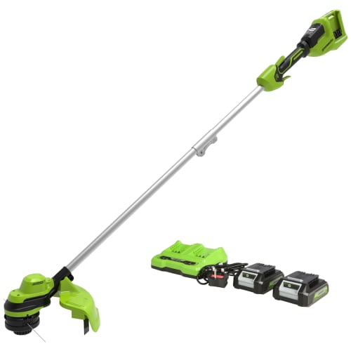 Greenworks Cordless Line Trimmer with 2 x Batteries Charger Wickes