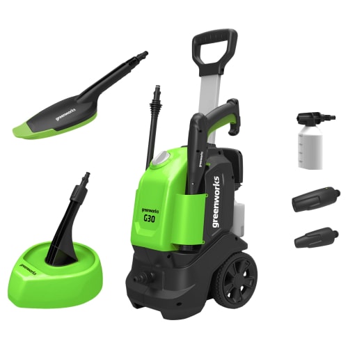 Greenworks G30 Electric Pressure Washer with Patio Head Wash Brush Wickes