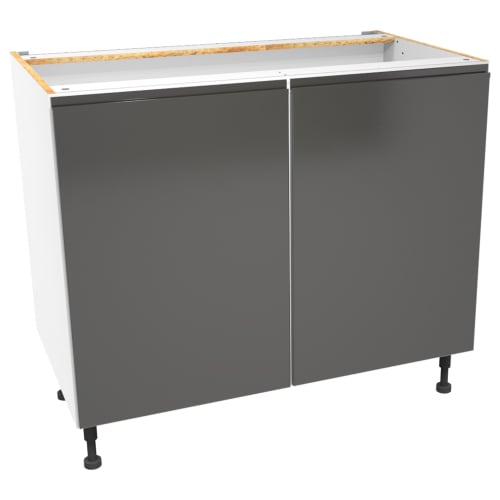 Madison Dark Grey Gloss Handleless Base Unit 1000mm Wickes
