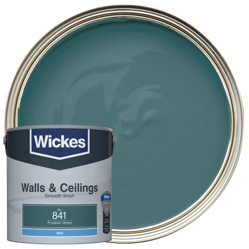 Wickes Vinyl Matt Emulsion Paint Prussian Green No.841 2.5L