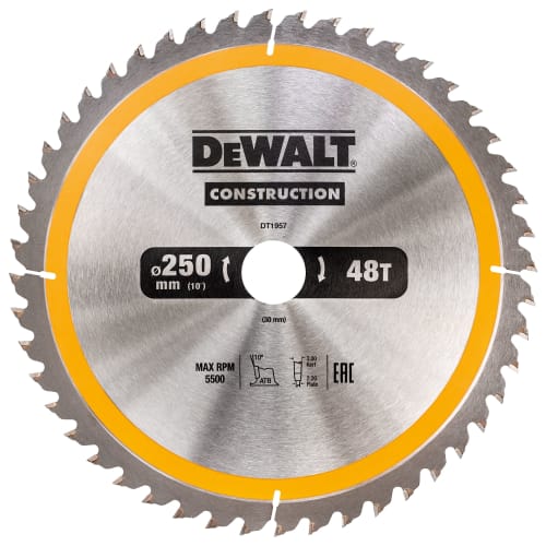 DEWALT DT1957 QZ 48 Teeth Construction Smooth Cut Circular Saw