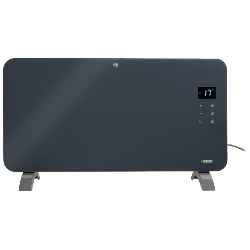 Princess Smart 1500W Glass Panel Heater - Grey | Wickes.co.uk