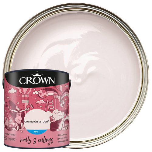 Crown Matt Emulsion Paint - Creme De La Rose - 2.5L | Wickes.co.uk