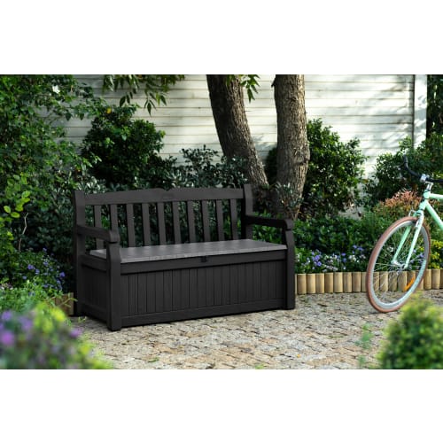 Keter Eden 265L Outdoor Garden Storage Bench - Graphite | Wickes.co.uk
