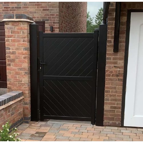 Readymade Black Aluminium Diagonal Pedestrian Gate 1200mm Width
