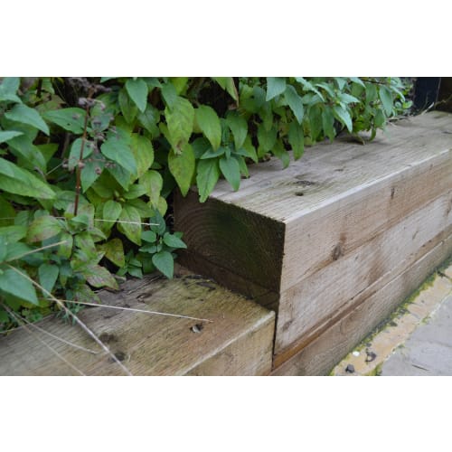 Wickes Incised Light Green Garden Sleeper - 100 x 200 x 2400mm