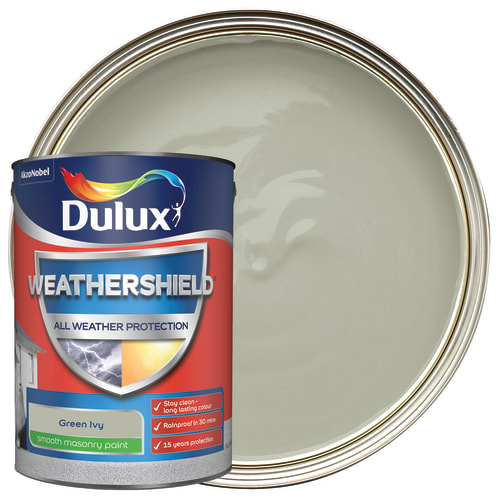 Dulux Weathershield All Weather Purpose Smooth Paint Green Ivy 5L Wickes
