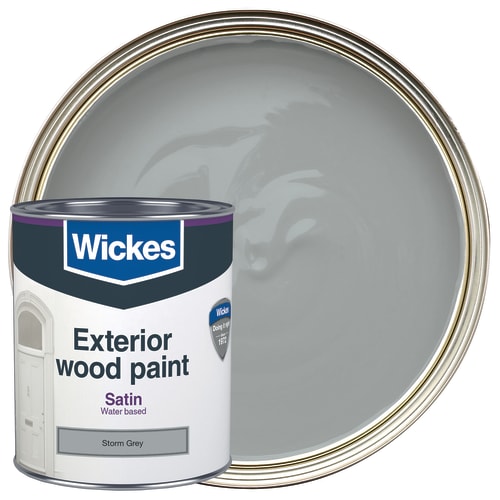 Wickes Exterior Satin Paint Storm Grey 750ml Wickes