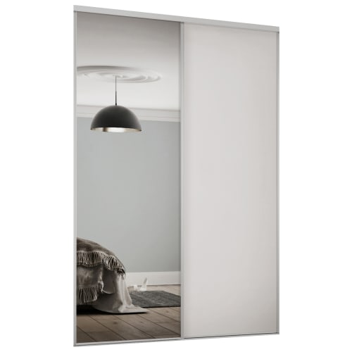 Spacepro Heritage 2 Wardrobe Door Kit Dove Grey Framed 1x 1 Panel Shaker 1x1 Panel Mirror Wickes
