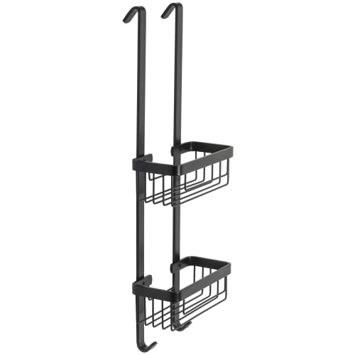 Croydex Aluminium 2 Tier Hook Over Basket Black Wickes