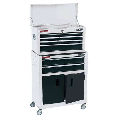 Draper RCTC6 W White Combined Roller Cabinet 6 Drawer Tool Chest