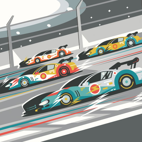 Track Car Race Wall