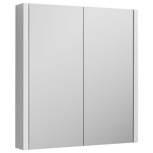 Nuie Parade Gloss White Double Door Mirrored Cabinet 650 x 617mm