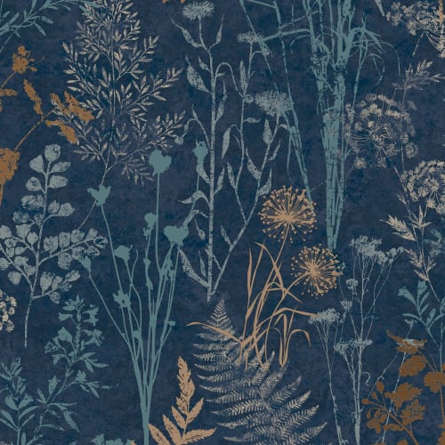 navy blue patterned wallpaper uk