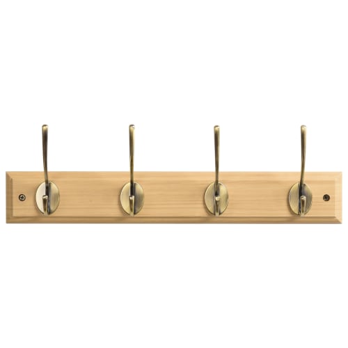 Wickes Antique Brass Hooks on Artificial Oak Rail
