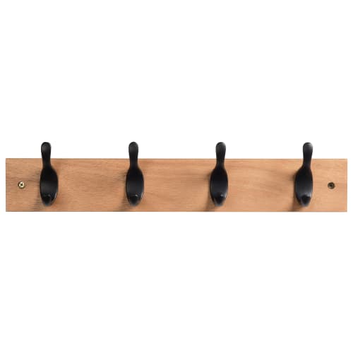 Wickes Heavy Duty Matt Black Hooks on Ash Board Rail