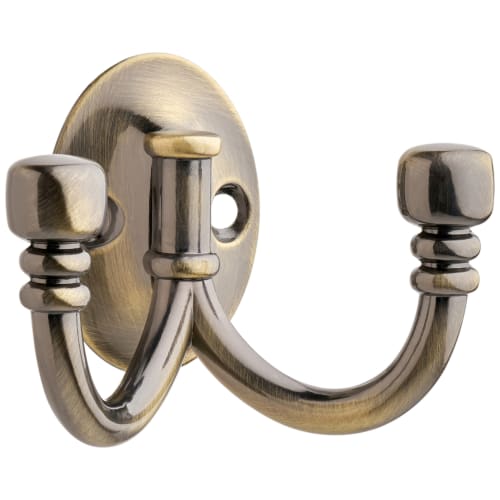 Wickes Ball End Twin Robe Hook Antique Brass