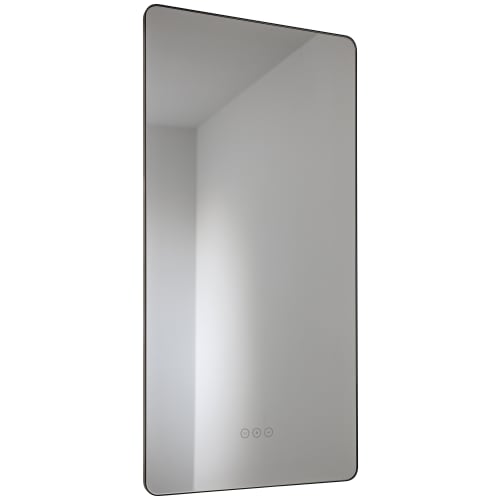 Abode Mayar Matt Black Tablet LED Bathroom Mirror 900 x 450mm Wickes