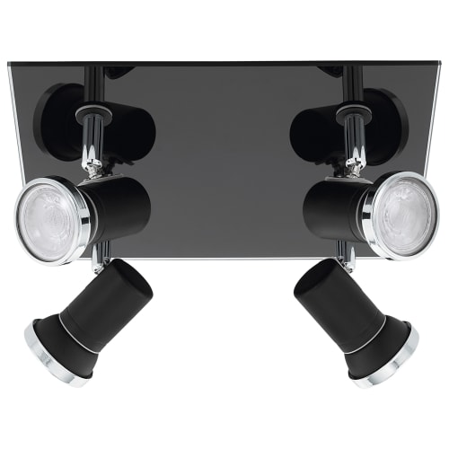 Eglo Tamara 1 LED Square 4 Light Spotlight Black Wickes