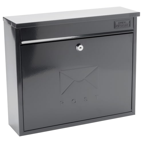 Burg-Wachter MB08BK Aire Wandmontage Gegalvaniseerd Staal Afsluitbare Weerbestendige Postbox - Zwart - 37x36x11cm