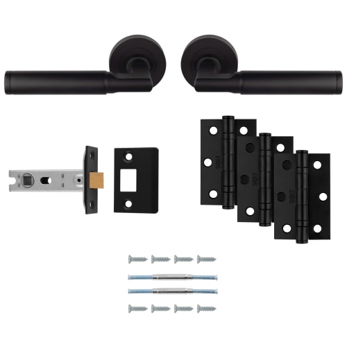 Universal Matte Black Door Handles (2-Pack) - 1/2 Spline For Chevy C10, S10, & Other Classics