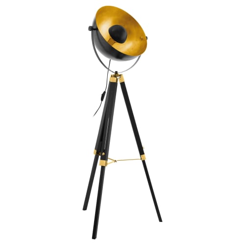 Eglo Covaleda Floor Lamp Black Gold Wickes