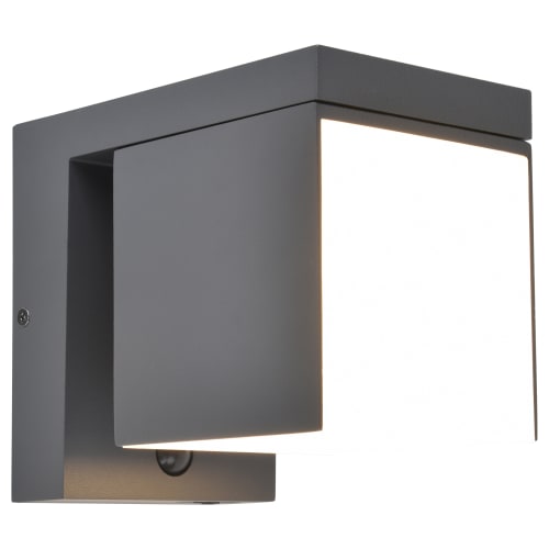 Lutec IP54 Prima Solar Hybrid Integrated LED PIR Wall Light Dark Grey Wickes