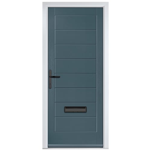 Crystal Monza Slate Grey Right Hand GRP Composite Door - 890 x