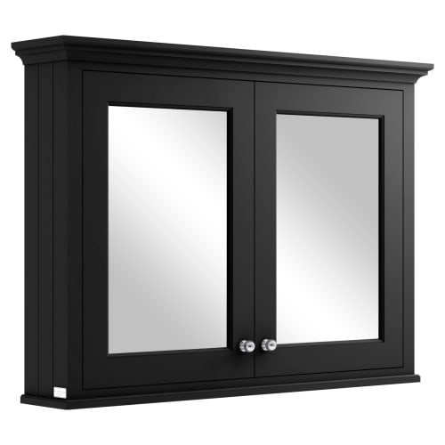 Bayswater Matt Black Bathroom Mirror Cabinet - 1050mm | Wickes.co.uk
