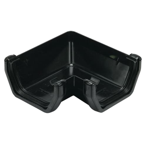 FloPlast 114mm Black Square Line Gutter Angle - 90° | Wickes