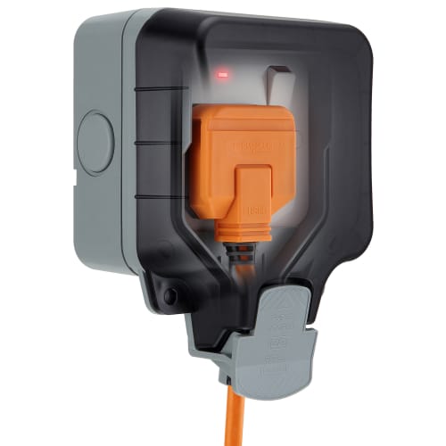Masterplug 13A Single Exterior Switched Socket Grey Wickes