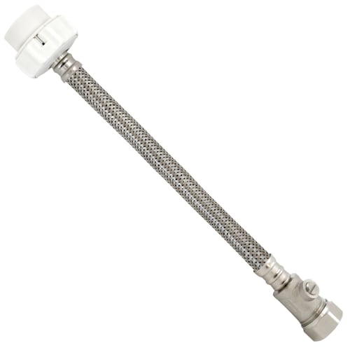 Flexible hose connector outlet