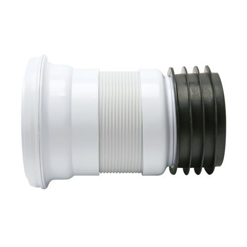 Flexible toilet waste pipe outlet