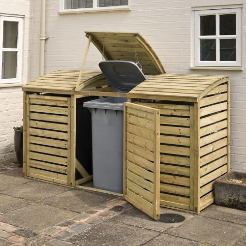 Rowlinson Large Timber Triple Wheelie Bin Storage 8 x 3ft