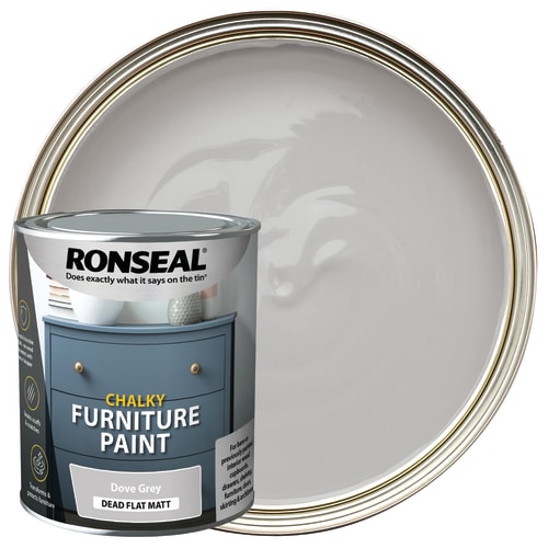 Ronseal Chalky Furniture Paint Dove Grey 750ml Wickes
