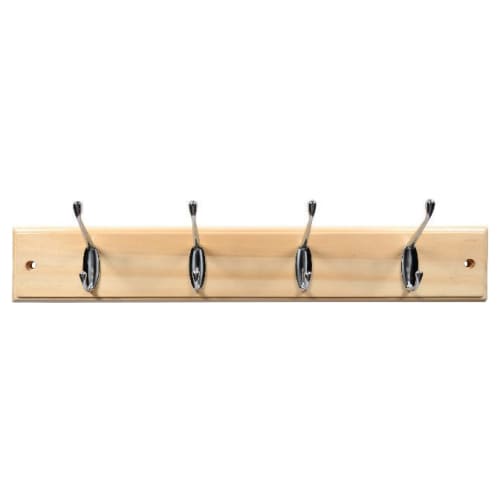Wickes Hat Coat Hook Rack Pine Chrome