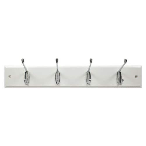 Wickes Hat Coat Hook Rack White Chrome Wickes