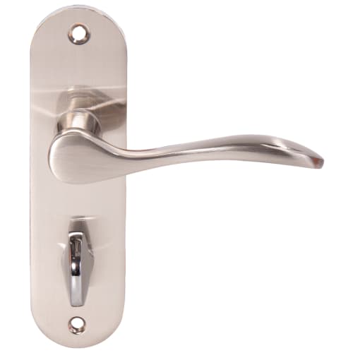 Paris Satin Nickel Bathroom Door Handle 1 Pair Wickes