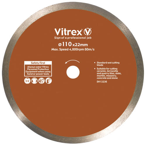 Vitrex Tile Saw Diamond Blade 110mm Wickes