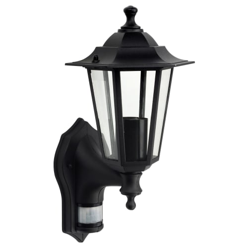 Wickes Black PIR Lantern Wall Light 60W Wickes