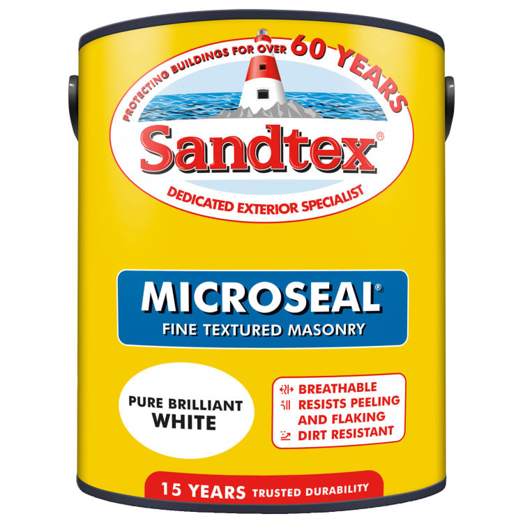 Sandtex fine textured masonry paint 5l pure brilliant white clearance