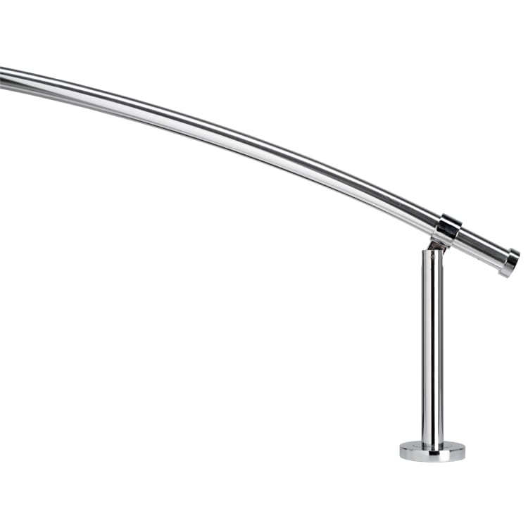 78 Chrome Croydex AD108341AZ Luxury Contemporary Aluminum Curved Shower Rod Rail with Curtain Hooks 